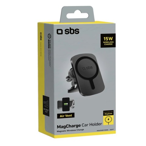 Uchwyt do smartfona z ładowarką SBS TESUPWIR15WMS kompatybilny z MagSafe - czarny Uchwyt do smartfona z ładowarką SBS TESUPWIR15WMS kompatybilny z MagSafe - czarny