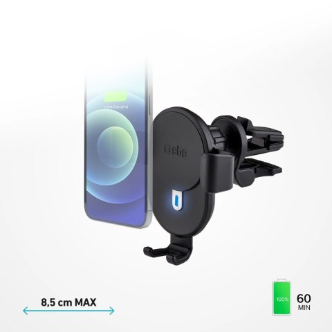 Uchwyt na smartfona z ładowarką indukcyjną SBS TESUPWIR10CLIPSTG 10W - czarny Uchwyt na smartfona z ładowarką indukcyjną SBS TESUPWIR10CLIPSTG 10W - czarny