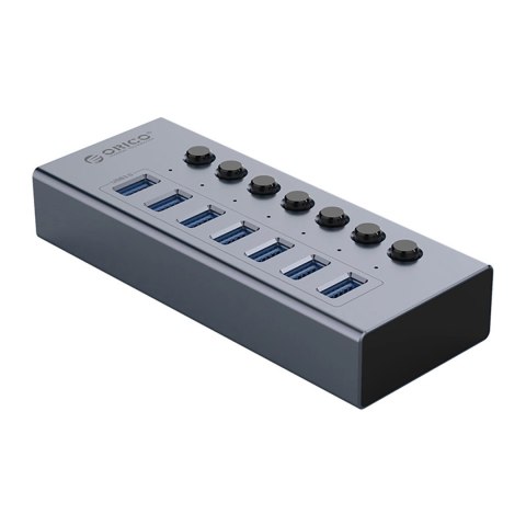 Hub Orico BT2U3-7AB 7x USB-A 3.0 z włącznikami - szary Hub Orico BT2U3-7AB 7x USB-A 3.0 z włącznikami - szary