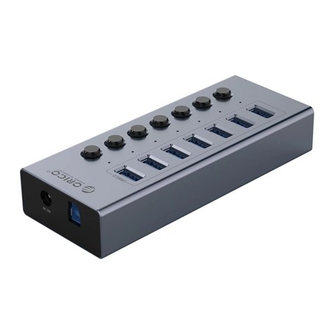 Hub Orico BT2U3-7AB 7x USB-A 3.0 z włącznikami - szary Hub Orico BT2U3-7AB 7x USB-A 3.0 z włącznikami - szary