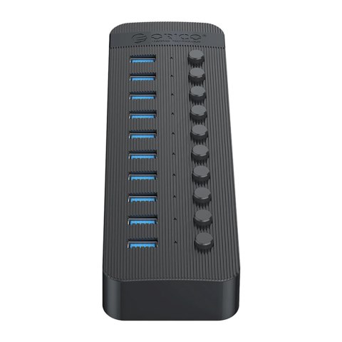 Hub Orico CT2U3-10AB 10x USB-A 3.0 z włącznikami - czarny Hub Orico CT2U3-10AB 10x USB-A 3.0 z włącznikami - czarny