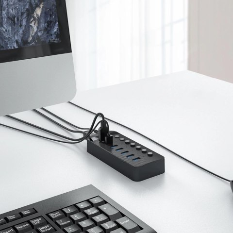 Hub Orico CT2U3-10AB 10x USB-A 3.0 z włącznikami - czarny Hub Orico CT2U3-10AB 10x USB-A 3.0 z włącznikami - czarny