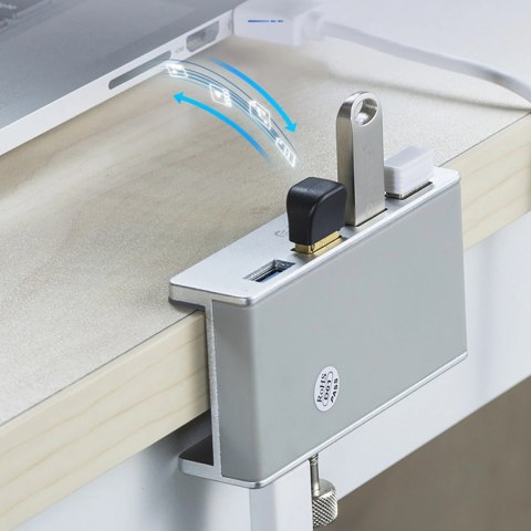 Hub Orico MH4PU montowany na zacisk 4x USB-A 3.0 - srebrny Hub Orico MH4PU montowany na zacisk 4x USB-A 3.0 - srebrny