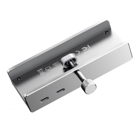 Hub Orico MH5PMM montowany na zacisk USB-C / 2x USB-A 3.0, + SD&TF + 3,5mm Audio - srebrny Hub Orico MH5PMM montowany na zacisk USB-C / 2x USB-A 3.0, + SD&TF + 3,5mm Audio - srebrny