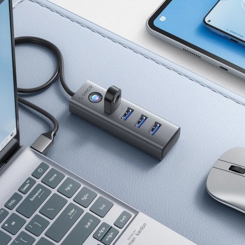 Hub Orico PDD4U-U3 4x USB-A 3.0 - szary Hub Orico PDD4U-U3 4x USB-A 3.0 - szary