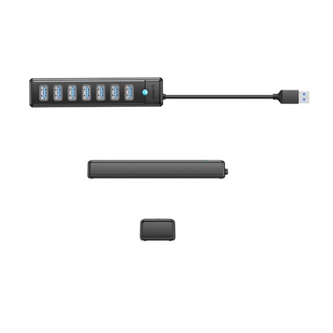 Hub Orico PW7U-U3 7x USB-A 3.0 + USB-C 5V/3A 1m - czarny Hub Orico PW7U-U3 7x USB-A 3.0 + USB-C 5V/3A 1m - czarny