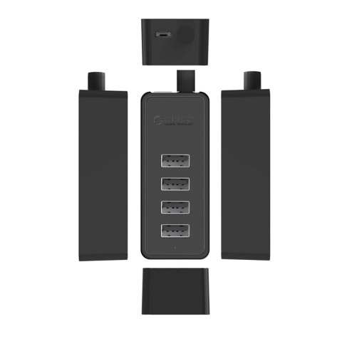 Hub Orico W5P-U2-030 4x USB-A 2.0 30cm - czarny Hub Orico W5P-U2-030 4x USB-A 2.0 30cm - czarny