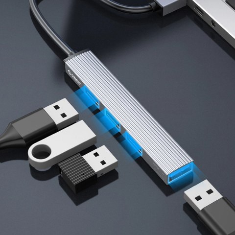 Hub USB-A Orico AH-A13 stacja dokująca 1x USB-A 3.0 + 3x USB-A 2.0 - szary