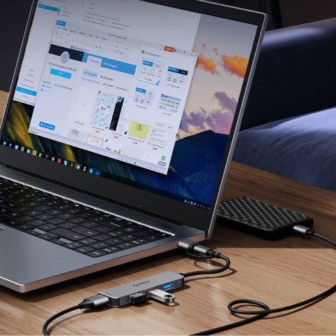 Hub USB-A/USB-C Orico YSA7-U3 stacja dokująca 4x USB-A 2.0 + 1x USB-A 3.0 + 2x USB-C 2.0 - szary