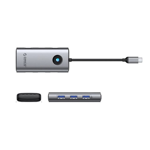 Hub USB-C Orico PW11-6P stacja dokująca 3x USB-A 3.0 + 1x USB-C 2.0 + 1x HDMI - szary Hub USB-C Orico PW11-6P stacja dokująca 3x USB-A 3.0 + 1x USB-C 2.0 + 1x HDMI - szary