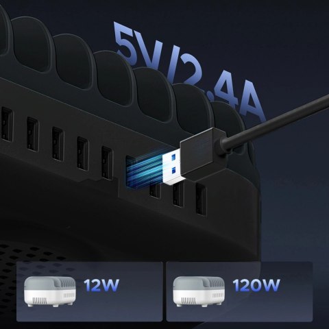 Inteligentna stacja ładowania Orico DUK-10P-V1 10 x USB-A - czarna Inteligentna stacja ładowania Orico DUK-10P-V1 10 x USB-A - czarna
