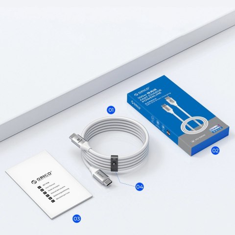 Kabel Orico CDX 60W 3A Power Delivery USB-C - USB-C 1m - biały