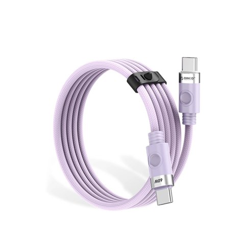 Kabel Orico CDX 60W 3A Power Delivery USB-C - USB-C 1m - fioletowy Kabel Orico CDX 60W 3A Power Delivery USB-C - USB-C 1m - fioletowy