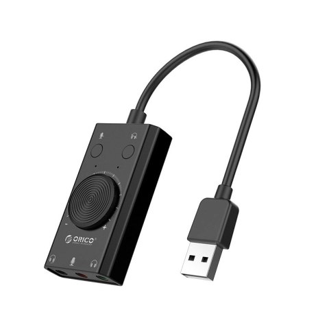 Karta dźwiękowa Orico SC2 zewnętrzna wielofunkcyjna z USB-A - czarna Karta dźwiękowa Orico SC2 zewnętrzna wielofunkcyjna z USB-A - czarna
