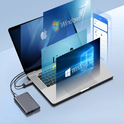 Kieszeń dyskowa podwójna Orico AM2C3-2N na dwa dyski M.2 NVME USB-C 3.2 10Gb/s - szara