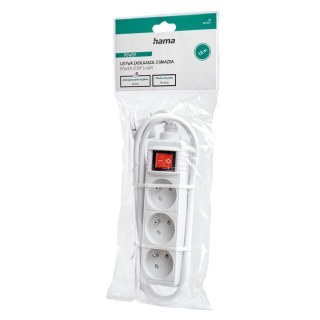 Listwa zasilająca Hama Standard 3 gniazda 1,5m - biała