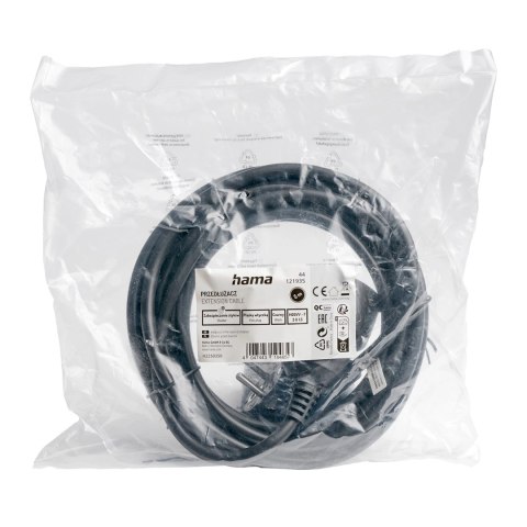 Przedłużacz Hama Standard 5m - czarny Przedłużacz Hama Standard 5m - czarny
