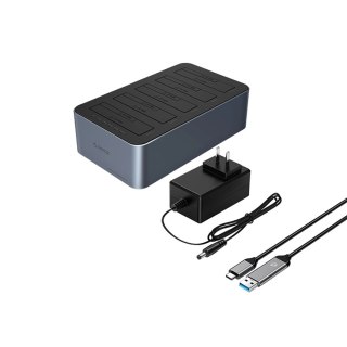 Stacja dokująca Orico 6656C3-C na 5 dysków z funkcją klonowania offline 2,5"/3,5" SATA HDD/SSD - szara