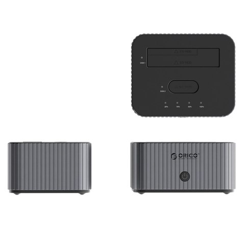 Stacja dokująca Orico IT28E-C na 2 dyski z funkcją klonowania M.2 NVME 2,5"/3,5 HDD / 2,5" SSD - szara Stacja dokująca Orico IT28E-C na 2 dyski z funkcją klonowania M.2 NVME 2,5"/3,5 HDD / 2,5" SSD - szara