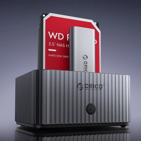 Stacja dokująca Orico IT28E-C na 2 dyski z funkcją klonowania M.2 NVME 2,5"/3,5 HDD / 2,5" SSD - szara Stacja dokująca Orico IT28E-C na 2 dyski z funkcją klonowania M.2 NVME 2,5"/3,5 HDD / 2,5" SSD - szara