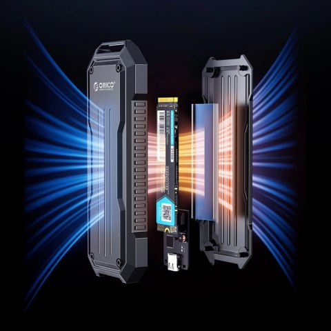 Wzmocniona kieszeń dyskowa Orico OXS2C3-G2 M.2 NVMe/SATA SSD USB-C 3.2 taktyczna - szara Wzmocniona kieszeń dyskowa Orico OXS2C3-G2 M.2 NVMe/SATA SSD USB-C 3.2 taktyczna - szara