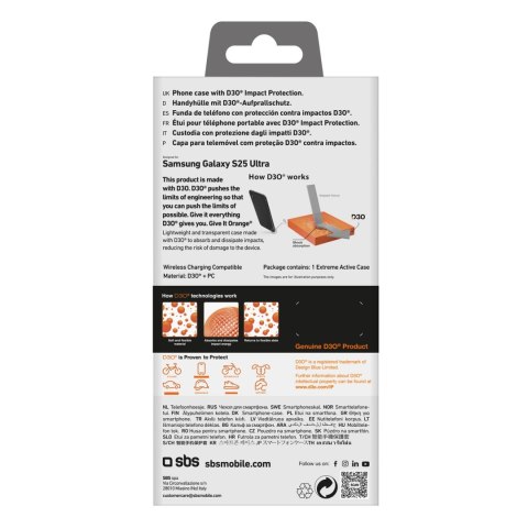 Etui SBS D3O do Samsung Galaxy S25 Ultra - przezroczyste Etui SBS D3O do Samsung Galaxy S25 Ultra - przezroczyste