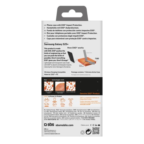 Etui SBS D3O do Samsung Galaxy S25+ - przezroczyste Etui SBS D3O do Samsung Galaxy S25+ - przezroczyste