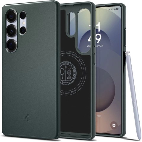 Etui Spigen Thin Fit Mag na Samsung Galaxy S25 Ultra - zielone