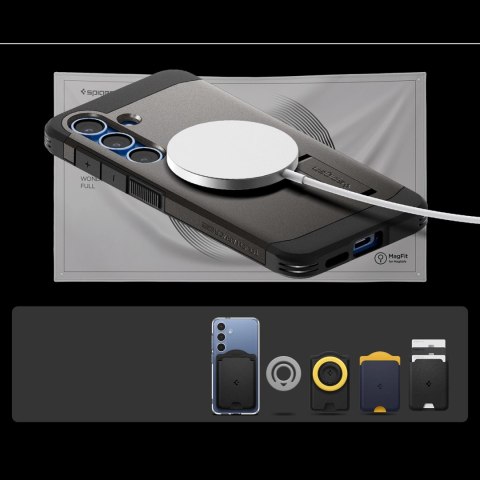 Etui Spigen Tough Armor MagSafe na Samsung Galaxy S25+ - szare