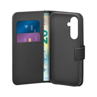 Etui z ekoskóry Puro Booklet Case z klapką i portfelem do Samsung Galaxy S25 - czarne