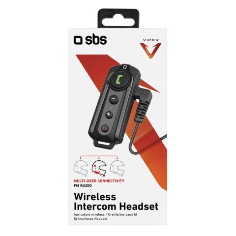 Interkom motocyklowy SBS TEMOTOINTERCOMK bezprzewodowy - czarny