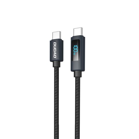 Kabel Dudao L7C USB-C - USB-C 100W z wyświetlaczem LED 1m - czarny Kabel Dudao L7C USB-C - USB-C 100W z wyświetlaczem LED 1m - czarny