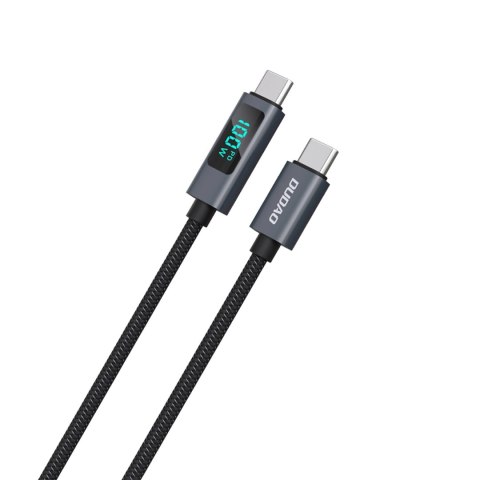 Kabel Dudao L7C USB-C - USB-C 100W z wyświetlaczem LED 1m - czarny Kabel Dudao L7C USB-C - USB-C 100W z wyświetlaczem LED 1m - czarny