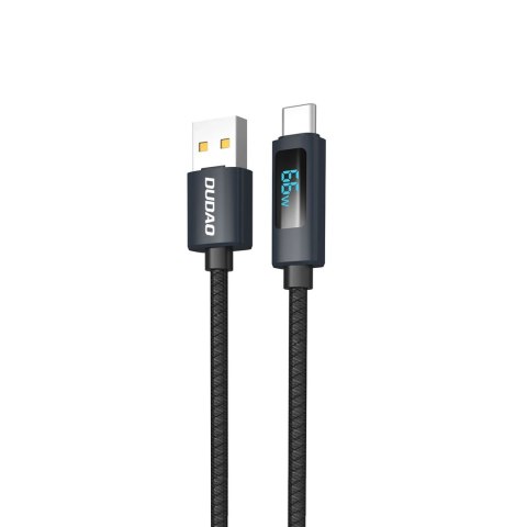 Kabel Dudao L7T USB-A - USB-C 66W z wyświetlaczem LED 1m - czarny Kabel Dudao L7T USB-A - USB-C 66W z wyświetlaczem LED 1m - czarny
