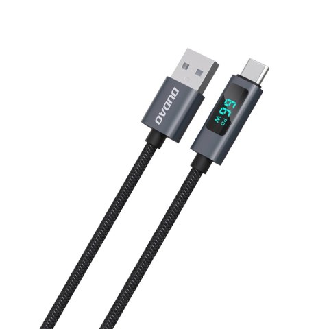 Kabel Dudao L7T USB-A - USB-C 66W z wyświetlaczem LED 1m - czarny Kabel Dudao L7T USB-A - USB-C 66W z wyświetlaczem LED 1m - czarny