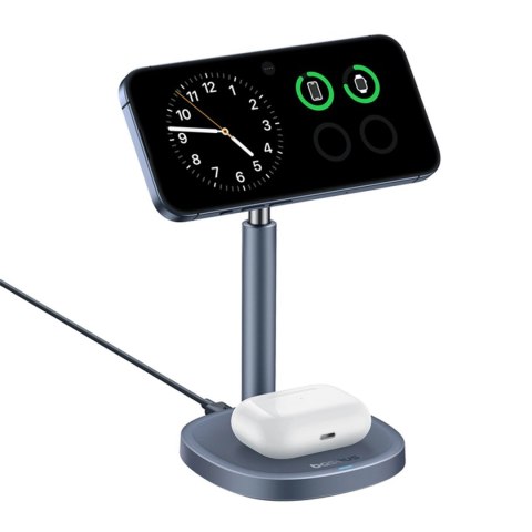Ładowarka indukcyjna Baseus Orbit 2 Pro MagSafe Qi2 20W 2 w 1 z chłodzeniem - szara Ładowarka indukcyjna Baseus Orbit 2 Pro MagSafe Qi2 20W 2 w 1 z chłodzeniem - szara