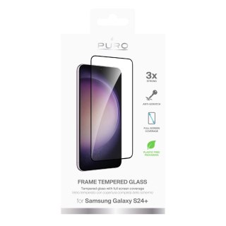Szkło hartowane Puro Frame Tempered Glass z czarną ramką do Samsung Galaxy S25+ / S24+