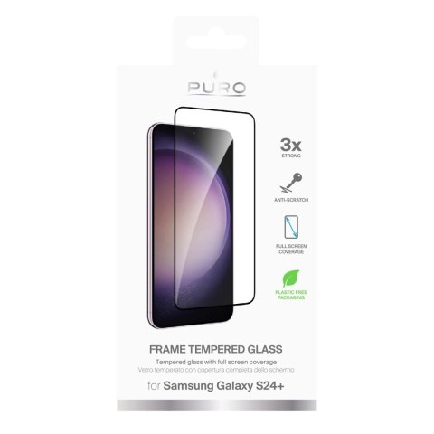 Szkło hartowane Puro Frame Tempered Glass z czarną ramką do Samsung Galaxy S25+ / S24+ Szkło hartowane Puro Frame Tempered Glass z czarną ramką do Samsung Galaxy S25+ / S24+