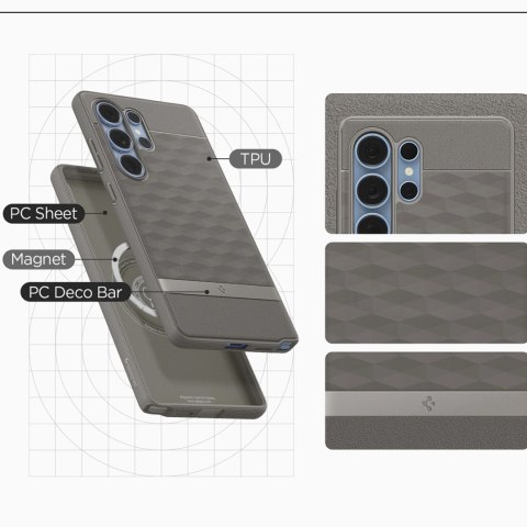Etui Caseology Parallax Mag MagSafe na Samsung Galaxy S25 Ultra - szare