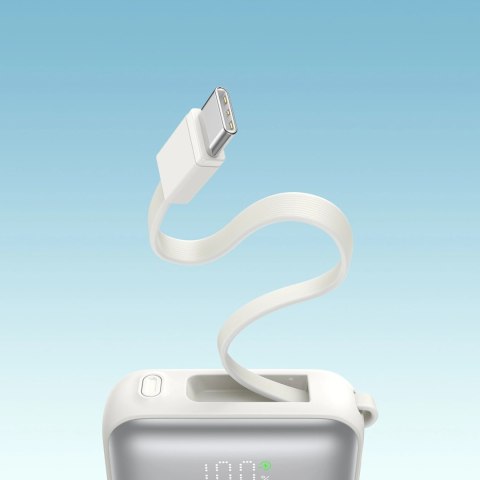 Powerbank Joyroom JR-PBF27 10000mAh 22.5W z wbudowanymi kablami USB-C i Lightning - biały Powerbank Joyroom JR-PBF27 10000mAh 22.5W z wbudowanymi kablami USB-C i Lightning - biały