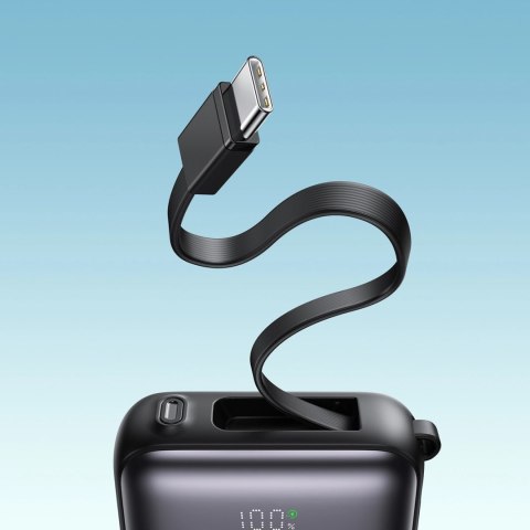 Powerbank Joyroom JR-PBF27 10000mAh 22.5W z wbudowanymi kablami USB-C i Lightning - czarny Powerbank Joyroom JR-PBF27 10000mAh 22.5W z wbudowanymi kablami USB-C i Lightning - czarny