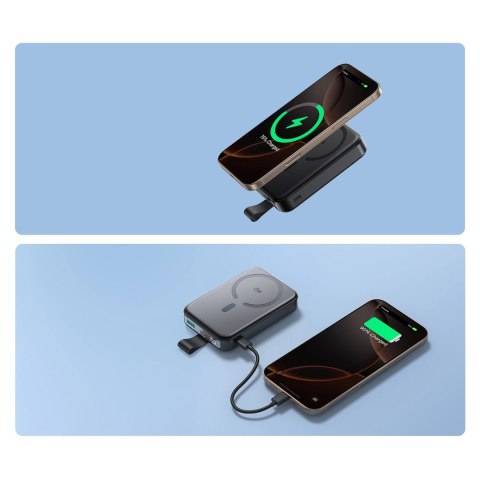 Powerbank Joyroom JR-PBM11 10000mAh 22.5W Qi2, kompatybilny z MagSafe, z podstawką - czarny Powerbank Joyroom JR-PBM11 10000mAh 22.5W Qi2, kompatybilny z MagSafe, z podstawką - czarny