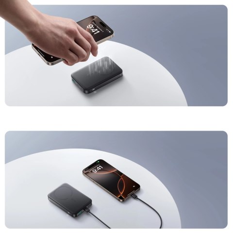 Powerbank Joyroom JR-PBM12 10000mAh 22.5W Qi2, kompatybilny z MagSafe, z podstawką w kształcie pierścienia - czarny Powerbank Joyroom JR-PBM12 10000mAh 22.5W Qi2, kompatybilny z MagSafe, z podstawką w kształcie pierścienia - czarny