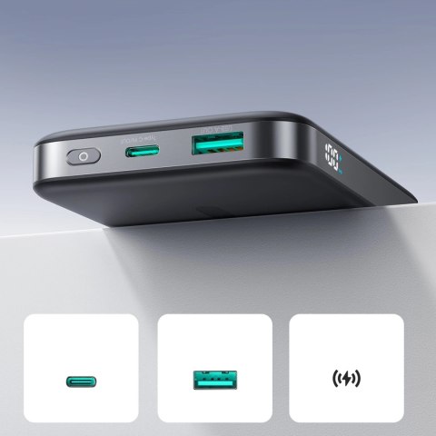 Powerbank Joyroom JR-PBM12 10000mAh 22.5W Qi2, kompatybilny z MagSafe, z podstawką w kształcie pierścienia - czarny Powerbank Joyroom JR-PBM12 10000mAh 22.5W Qi2, kompatybilny z MagSafe, z podstawką w kształcie pierścienia - czarny