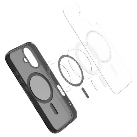 Etui Spigen Ultra Hybrid "T" MagSafe na iPhone 16e - półprzezroczysto-czarne
