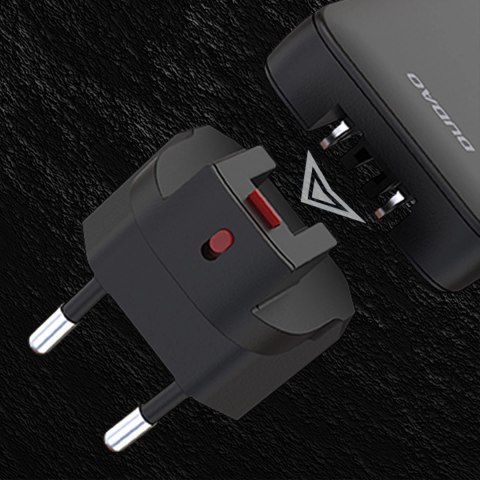 Ładowarka sieciowa podróżna GaN Dudao A65Q 65W USB-A / USB-C PD ultracienka EU / US - czarna Ładowarka sieciowa podróżna GaN Dudao A65Q 65W USB-A / USB-C PD ultracienka EU / US - czarna