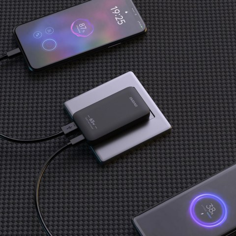 Ładowarka sieciowa podróżna GaN Dudao A65Q 65W USB-A / USB-C PD ultracienka EU / US - czarna Ładowarka sieciowa podróżna GaN Dudao A65Q 65W USB-A / USB-C PD ultracienka EU / US - czarna