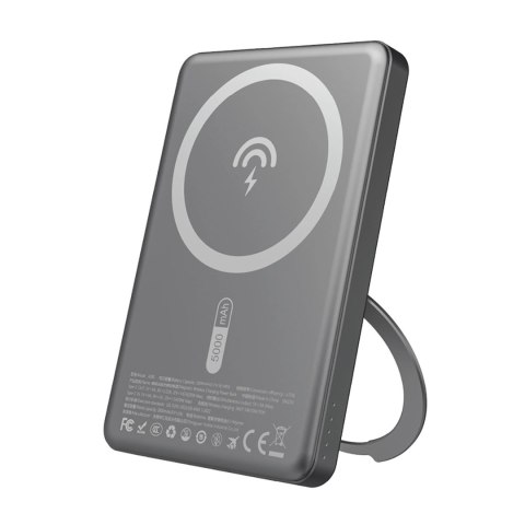 Powerbank Dudao K28S 20W PD 5000mAh z MagSafe i podstawką - szary Powerbank Dudao K28S 20W PD 5000mAh z MagSafe i podstawką - szary