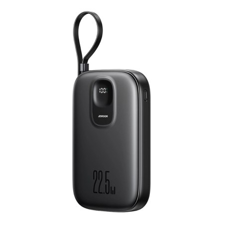 Powerbank Joyroom JR-PBF18 22.5W 10000mAh z wbudowanym kablem Lightning + kabel USB-C 0.25 cm - czarny Powerbank Joyroom JR-PBF18 22.5W 10000mAh z wbudowanym kablem Lightning + kabel USB-C 0.25 cm - czarny