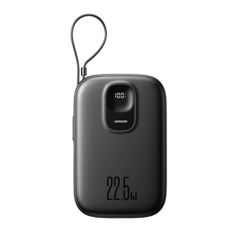 Powerbank Joyroom JR-PBF18 22.5W 10000mAh z wbudowanym kablem Lightning + kabel USB-C 0.25 cm - czarny Powerbank Joyroom JR-PBF18 22.5W 10000mAh z wbudowanym kablem Lightning + kabel USB-C 0.25 cm - czarny